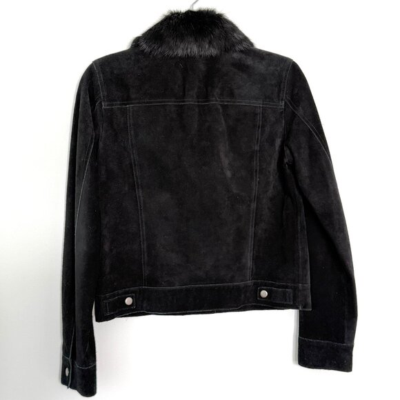 Theory Suede Jacket with Fur collar - Picture 2 of 6